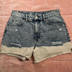 No Boundaries Distressed Blue and White Jean Shorts